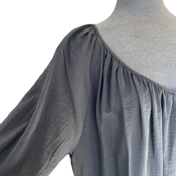 H&M TIERED BOXY HOBO DRESS BALLON SLEEVES SIZE WOMEN’s Large - Picture 4 of 8